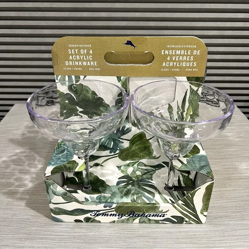 Tommy Bahama Clear Acrylic Drinkware Set